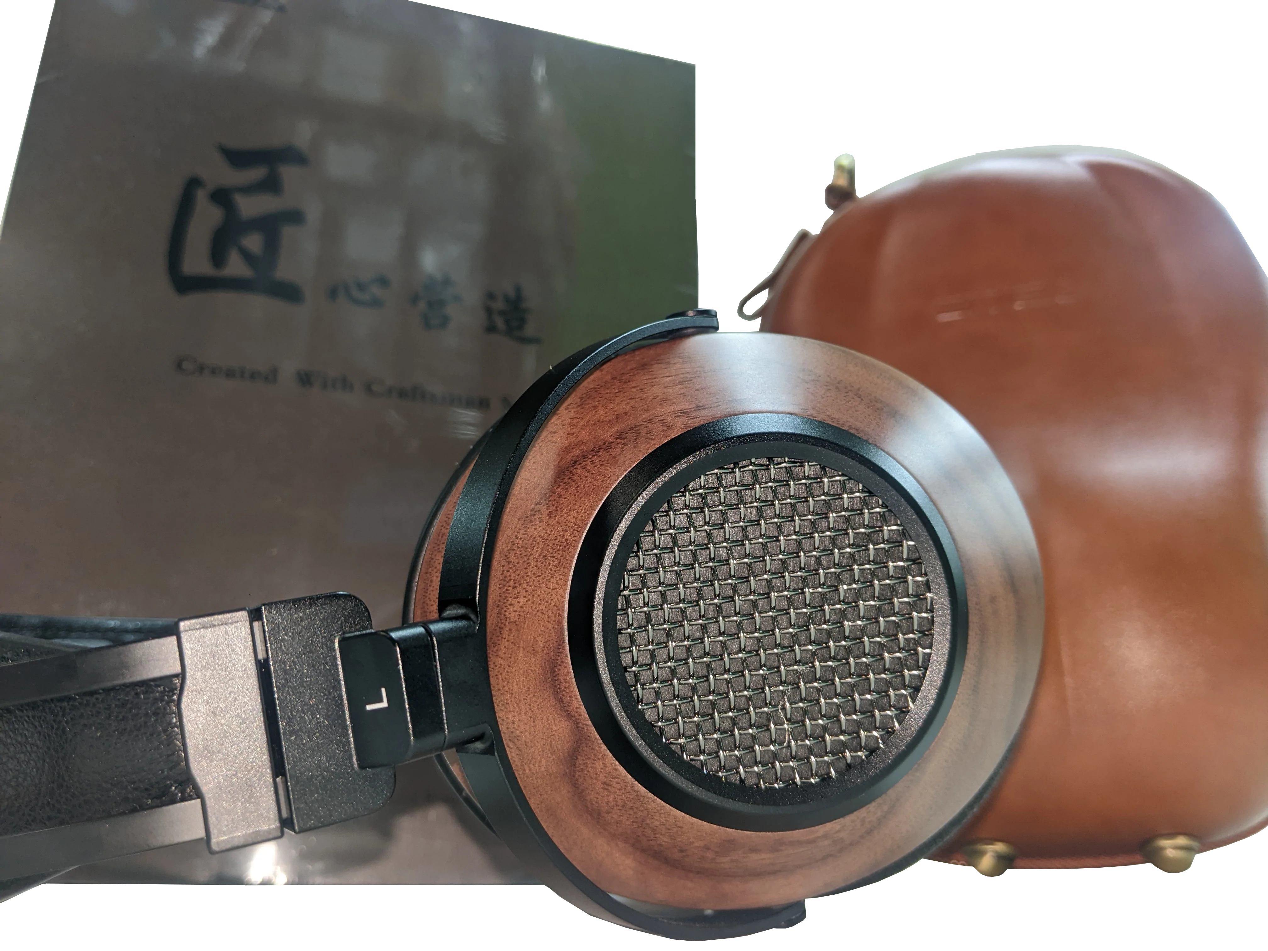 Sivga SV023 wooden headphones with stylish design and leather carrying case on display.