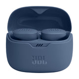 Case open - JBL Tune Buds earbuds with crystal-clear sound and active noise canceling - Blue