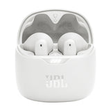 Case open - JBL Tune Flex True Wireless Active Noise Cancelling Earbuds on Audio46 - White