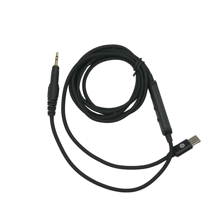 Strauss & Wagner Arica 2.5mm Twist Lock to USB-C Nylon Braided Headphone Cable With Microphone for Audio-Technica ATH-M40X/M50X/M60X/M70X