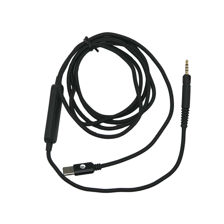 Strauss & Wagner Binche 2.5mm Twist Lock to USB-C Nylon Braided Headphone Cable With Microphone for Sennheiser HD518/HD558/HD598/HD599/HD579