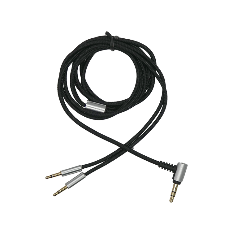 Strauss & Wagner Halen Dual 2.5mm to L-Shape 3.5mm Nylon Braided Headphone Cable for Sennheiser HD202/HD212, HIFIMAN HE400I/HE-400S/HE-350, Sivga Oriole/SV021