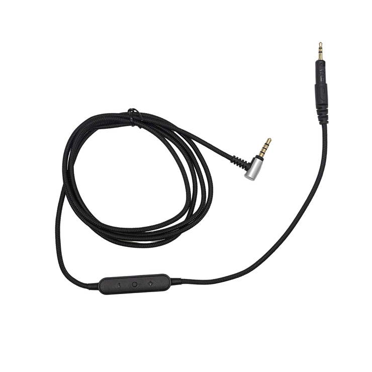 Strauss & Wagner Halle 2.5mm Twist Lock to L-Shape 3.5mm Nylon Braided Upgrade Cable With Volume Controls for Audio-Technica ATH-M40x/M50x/M60x/M70x