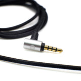 Strauss & Wagner Halle 2.5mm Twist Lock to L-Shape 3.5mm Nylon Braided Upgrade Cable With Volume Controls for Audio-Technica ATH-M40x/M50x/M60x/M70x