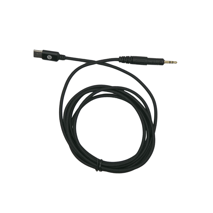 Cabo de fone de ouvido trançado em nylon Strauss & Wagner Hilo de 2,5 mm com trava de torção para USB-C para Audio-Technica ATH-M40X/M50X/M60X/M70X