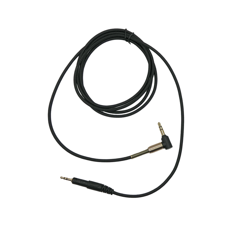 Strauss & Wagner Hisar 2.5mm Twist Lock to L-Shape 3.5mm Spring Guard Nylon Braided Upgrade Cable for Audio-Technica ATH-M40x/M50x/M60x/M70x