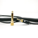 Strauss & Wagner Martil 2.5mm Twist Lock to 3.5mm Replacement Headphone Cable With 6.35mm Adapter for Audio-Technica M-Series M40x/M50x/M70x