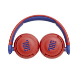 JBL Jr310BT Kids facing down folded – Wireless Headphones under 1000$ safe, lightweight, and up to 30 hours of JBL sound for kids on Audio46