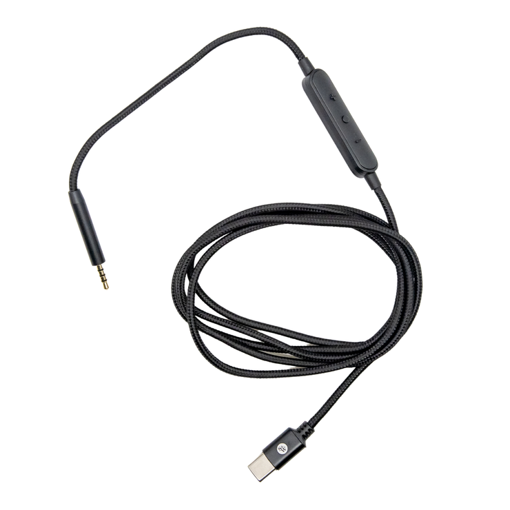 Strauss & Wagner Lommel 2.5mm to Type-C Nylon Braided Headphone Cable With Microphone for BOSE QC25/QC35/700/OE2