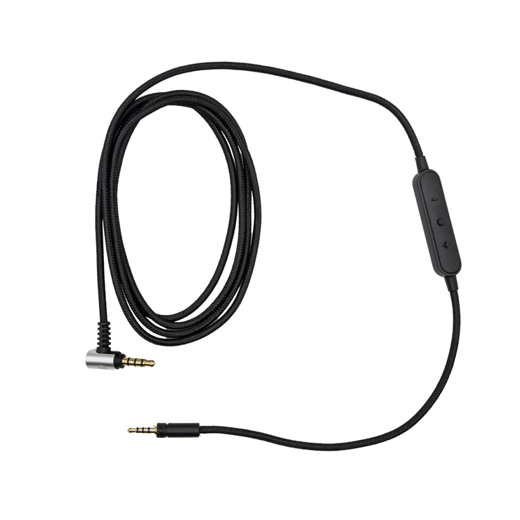 Strauss & Wagner Menen 2.5mm Twist Lock to L-Shape 3.5mm Nylon Braided Headphone Cable With Microphone for Sennheiser HD4.30/HD4.40BT/HD4.50BTNC
