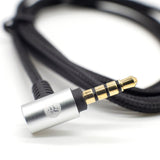 Strauss & Wagner Menen 2.5mm Twist Lock to L-Shape 3.5mm Nylon Braided Headphone Cable With Microphone for Sennheiser HD4.30/HD4.40BT/HD4.50BTNC