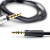 Strauss & Wagner Menen 2.5mm Twist Lock to L-Shape 3.5mm Nylon Braided Headphone Cable With Microphone for Sennheiser HD4.30/HD4.40BT/HD4.50BTNC