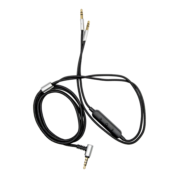 Strauss & Wagner Virton 3.5mm to L-Shape 3.5mm Nylon Braided Headphone Cable With Microphone for Denon AH-D600/D5200/D7100/D7200/D9200