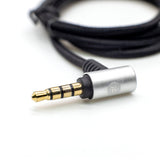 Strauss & Wagner Virton 3.5mm to L-Shape 3.5mm Nylon Braided Headphone Cable With Microphone for Denon AH-D600/D5200/D7100/D7200/D9200