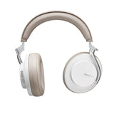 Shure AONIC 50 White-Tan facing down – Bluetooth headphones under $1000 with hi-fi sound and noise cancellation on Audio46
