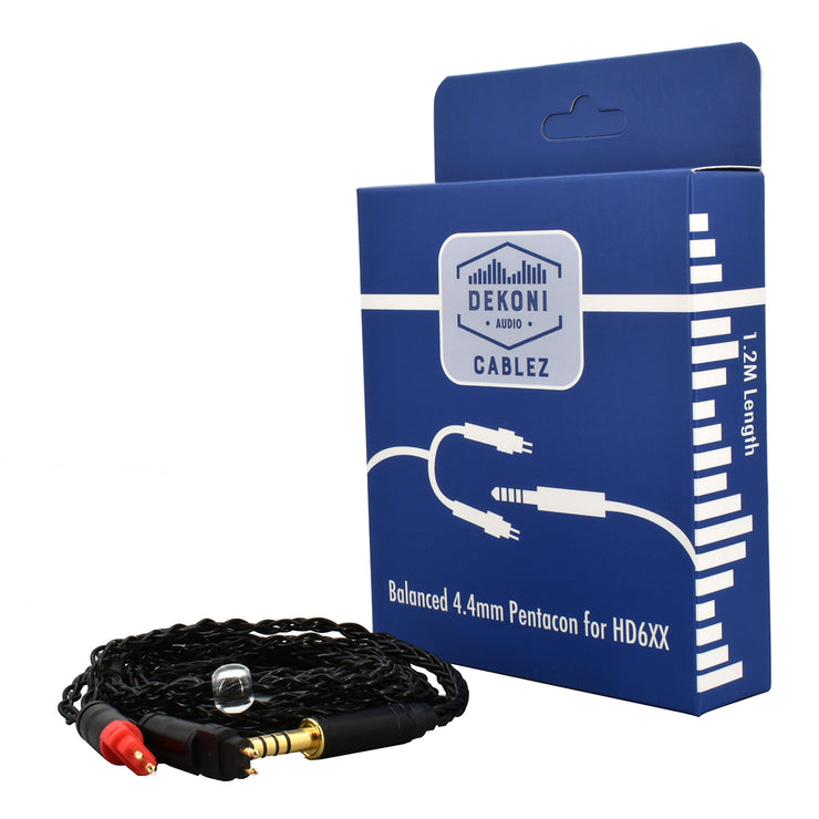 Cabo de 4,4 mm balanceado Dekoni Audio CBZ-PENTA-HD6XX para fones de ouvido Sennheiser HD600 Series