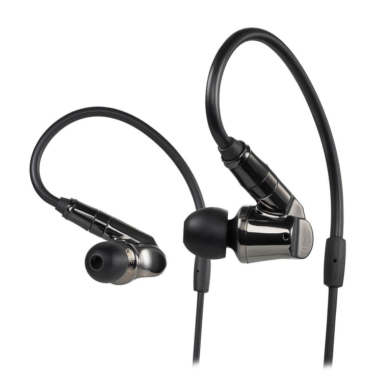 Fones de ouvido intra-auriculares com driver híbrido Audio-Technica ATH-IEX1 (caixa aberta)
