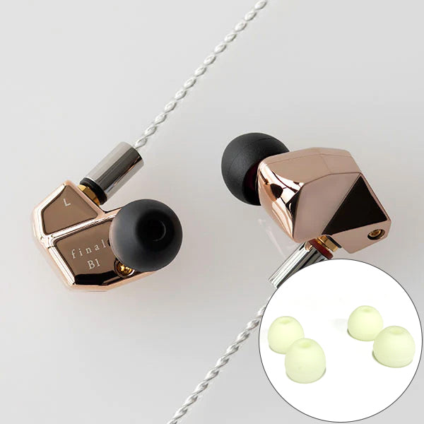 Fones de ouvido com driver híbrido Final Audio B1 (+ pontas fluorescentes gratuitas) - Descontinuado