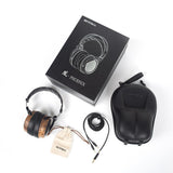 Sivga PHOENIX Fone de ouvido over-ear com parte traseira aberta em madeira de zebra (caixa aberta)