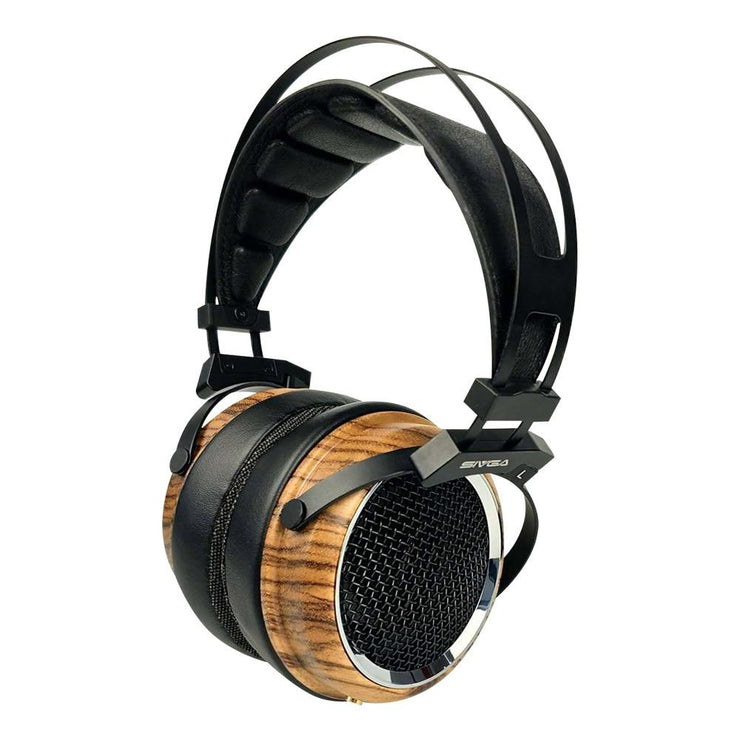 Sivga PHOENIX Fone de ouvido over-ear com parte traseira aberta em madeira de zebra (caixa aberta)